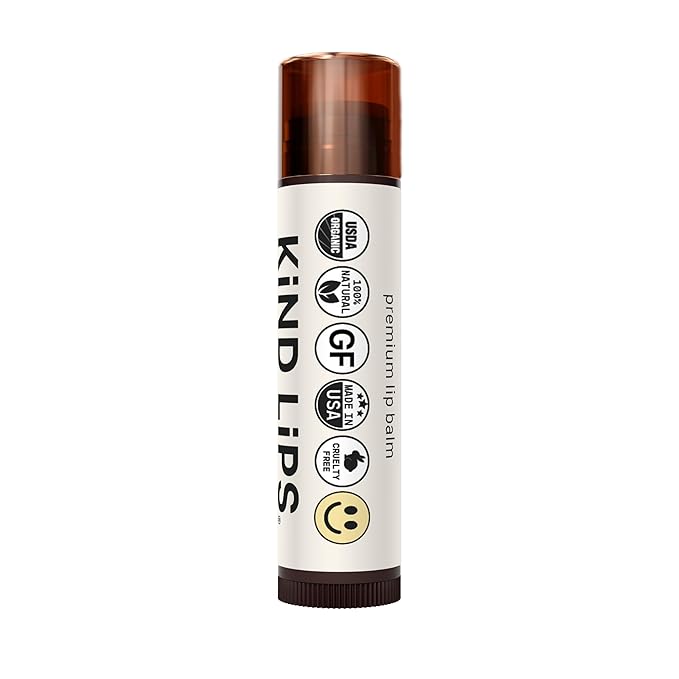 Kind Lips Lip Balm - Nourishing & Moisturizing Lip Care with Shea Butter, Beeswax & Vitamin E | Georgia Peach Flavor | 0.15 Oz (Pack of 5)