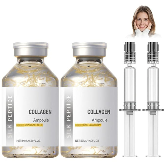 2PCS Peptide Lifting Ampoule,Silkptide Lifting Ampoule,Collagen Silkptide Lifting Serum, Korean Anti Aging Facial Essence for Face Lifting, Smoothing, Hydrating,50ML