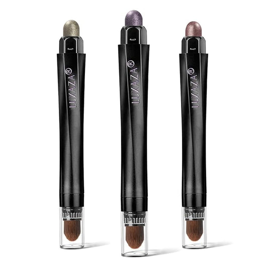 3PCS Cream Eyeshadow Sticks, Matte & Neutral Eye Shadow Makeup Pencil, Eye Brightener Highlighter, Waterproof & Long Lasting Shadow Stick & Eyeliner Set