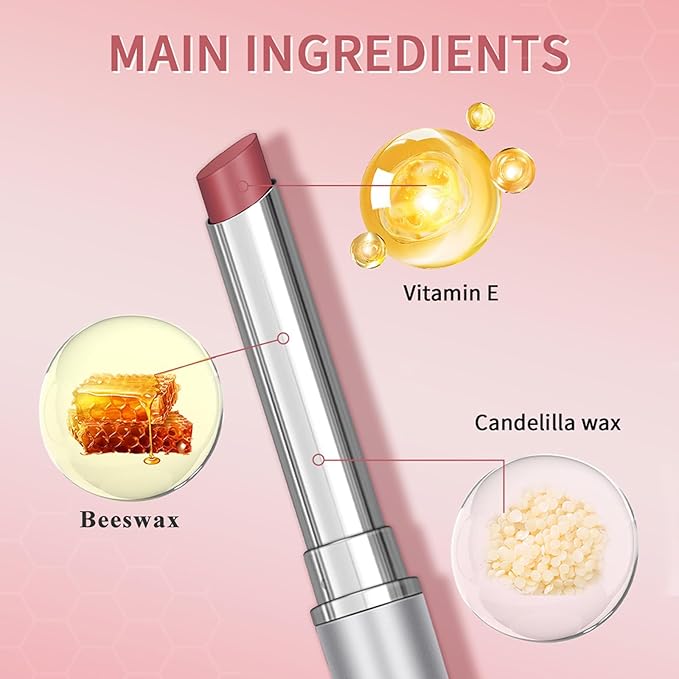 Honey Lipstick Tinted Lip balm, Hydrating Nourishing Sheer Formula Lipstick, Natural Glossy Finish (2 PCS PINK)