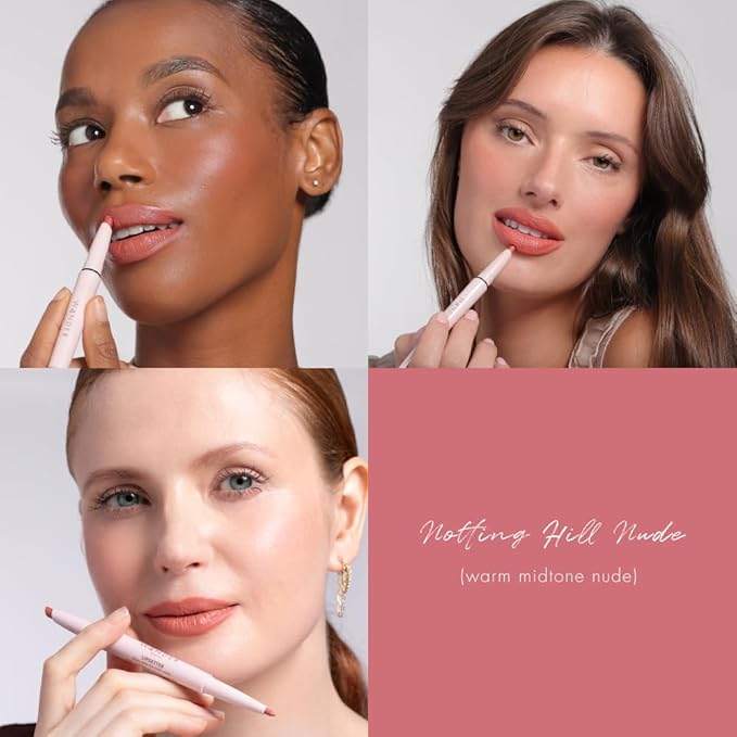 Wander Beauty Lipsetter Dual Cream Lipstick + Lip Liner - Notting Hill Nude - Ultra-Smooth, Hydrating Lipstick and Lip Liner with a Soft Matte Finish - Made with Squalane & Peptides (1 Count)