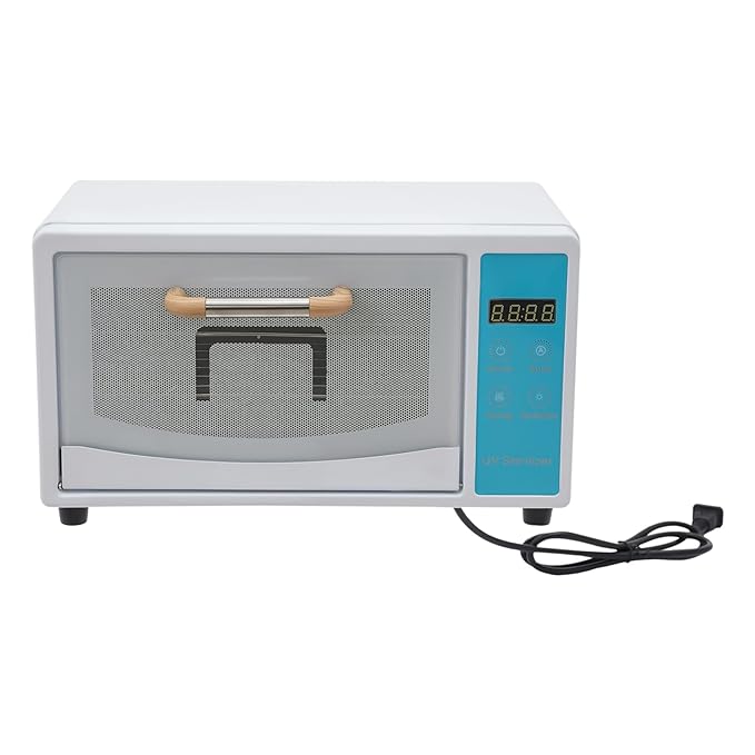 10L Nail Tool Cleaning Machine, High Capacity Nail Care Tools Drying Box Multi-Functional Manicure Tool Cleaning Cabinet for Home Use, Barbers, Beauty Salons, and Spas (White+Blue)