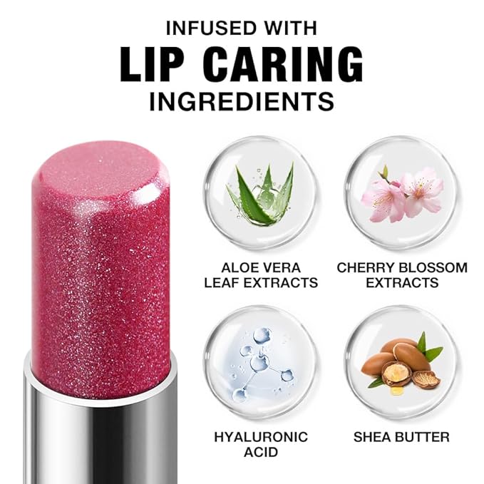 Mauve Red Shimmer Metallic Moisturizing Glow Plumping Lipstick Makeup, Lipstick with Metallic 3D Shine Lightweight Hydrating Formula, Glitter Lip Gloss Stain Long Lasting Waterproof (10#Mauve Red)