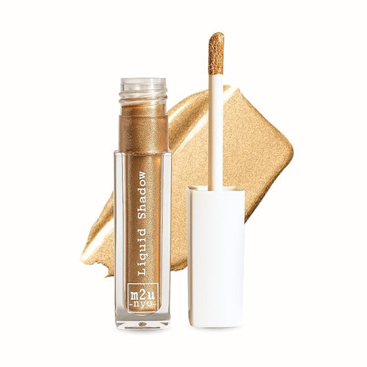 M2U NYC (Warm Champagne Liquid Eyeshadow – Quick Drying Liquid Eye Shadow with One Swipe Pigment Coverage – Long Lasting, Buildable & Blendable Crease Proof Formula – Shimmer Finish