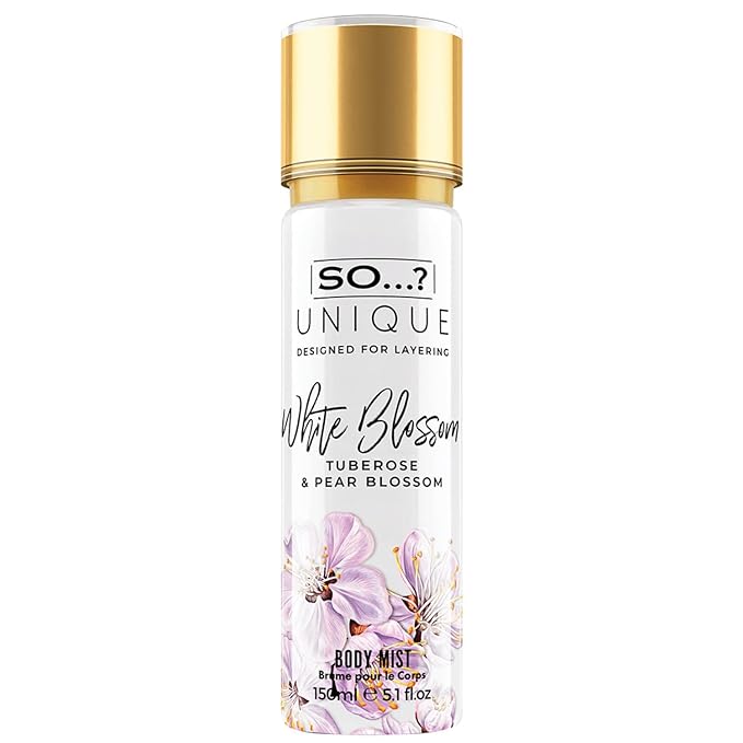 So...? Unique White Blossom Body Mist - Floral Vanilla Perfume for Women - Over 800 Sprays, Lasting 6 Hours - Ideal Gifts for Women - 5.1 oz