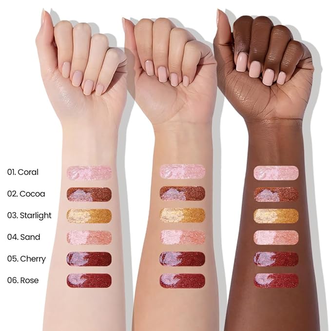 Rose Liquid Metallic Glittler Shimmer Eyeshadow, Longwear Eye Makeup For Older Women, Buildable Highly Pigmented & Blendable Eye Shadow Cream in Shimmer Finishes, Vegan & Cruelty-Free (Rose)