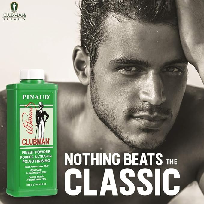 Clubman Pinaud Finest Powder, Classic White Powder for Men, Protection Against Sweat and Body Odor, 9 oz x 3 Packs