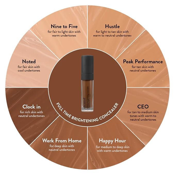 Mented Cosmetics Full-Time Eye Brightening Concealer for Women, Lightweight Full-Coverage Eye Makeup Concealer, Under Eyes Make Up Corrector, Blemishes & Contour, Hustle