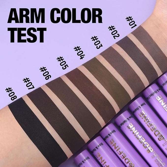 3 in 1 Hair Color Concealer Eyebrow Gel For Women, Waterproof, Long Lasting,Transfer-proof, suitable for eyebrows, beard, and hairline, With features a blending sponge applicator, Deep Brown
