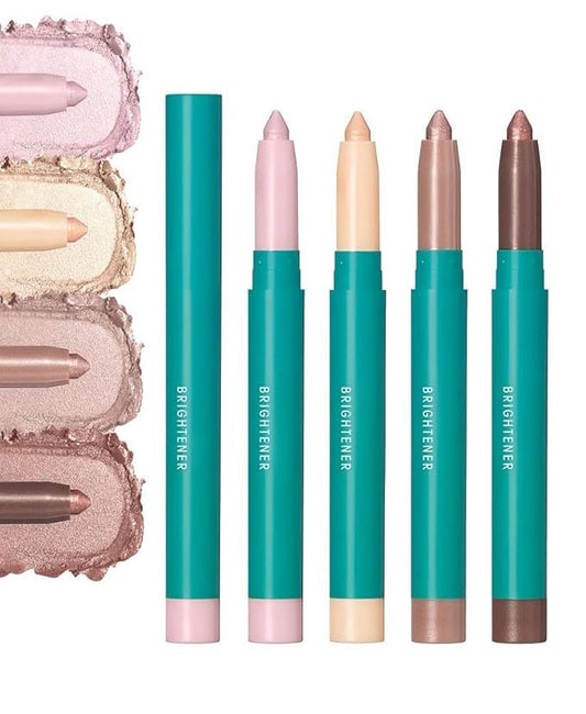 4Pcs Eyeshadow Stick, Eye shadow Brightener Stick Glitter Highlighter Makeup Eye Liner, Shimmer Creamy Long Lasting Eye Makeup(4 colors