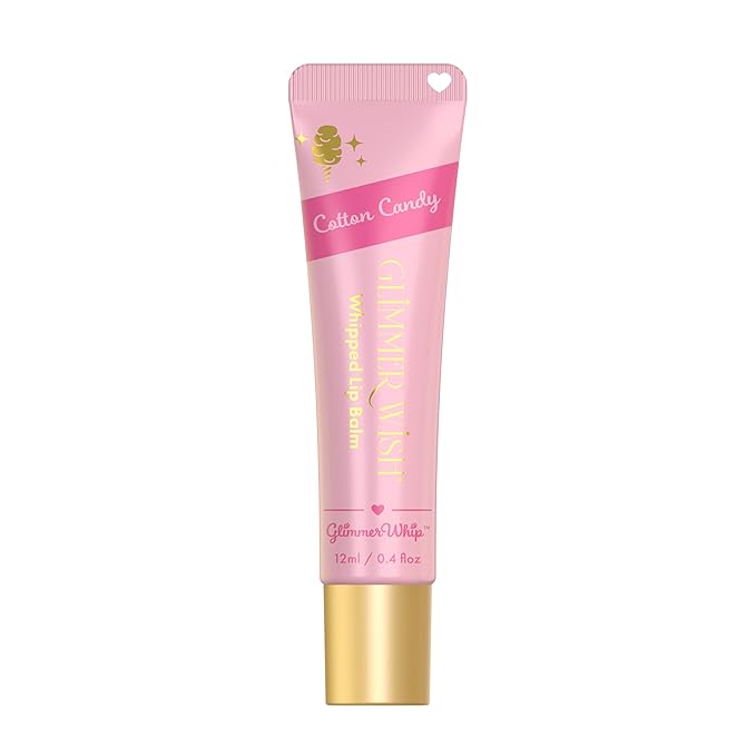 Glimmer Wish Glimmer Whip Hydrating Lip Balm – Moisturizing Lip Care with Organic Oils & Butters – Vegan Lip Moisturizer (Cotton Candy)