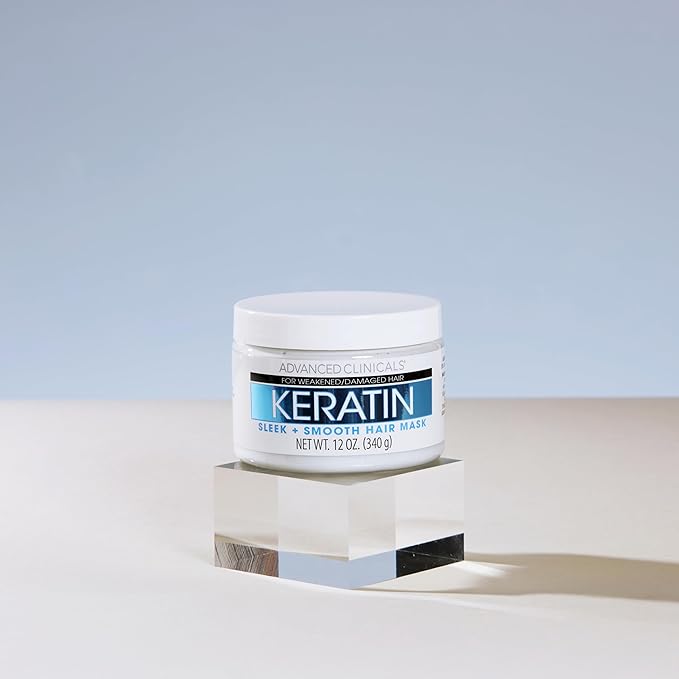 Advanced Clinicals Keratin Hair Mask Treatment, 12 Fl Oz - For Color Treated Hair, Detoxifying Keratin Conditioner To Strengthen Broken, Fortifying Hair Repair Mask With Shea Butter