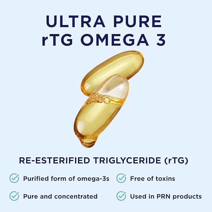 De3 Dry Eye Ultra Pure rTG Omega 3 – Support for Dry Eyes - 2400 mg EPA & DHA – New & Improved-Burpless-3 per day serving, 2-month supply