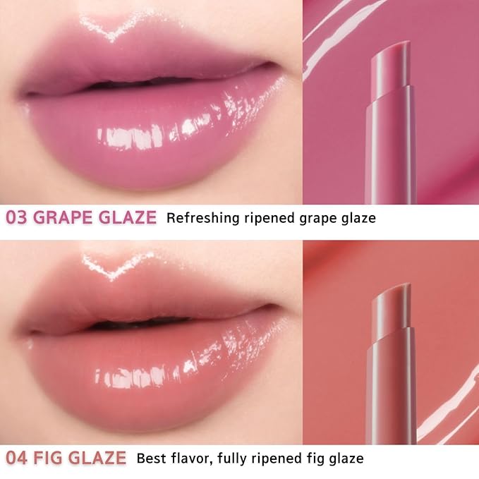 BBIA Over Glaze Stick - Lip Plumping Gloss Melting Balm Lipstick, Intensive Volume Up, High Shine & Glossy, Ultra Watery Moisturizing & Volumizing, Glowy Texture, Korean Lip Makeup (03 GRAPE GLAZE)