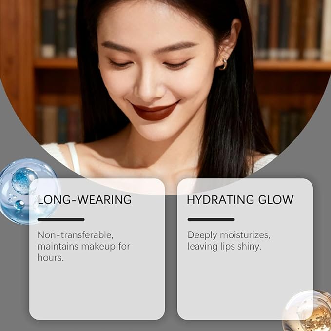 Color-Rich Lipampoules with Matching Lip Liner, Long-Lasting Moisturizing Lip Liner Oil, Moisturizing Lips Enhances Curves, Non-stick to Cup, Create a Natural Color