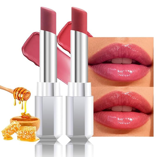 Lip Tinted Lipstick, Moisturizing Shine Balm, Glossy Finish, All Skin Tones (05&06, 1Pcs (Pack of 2))