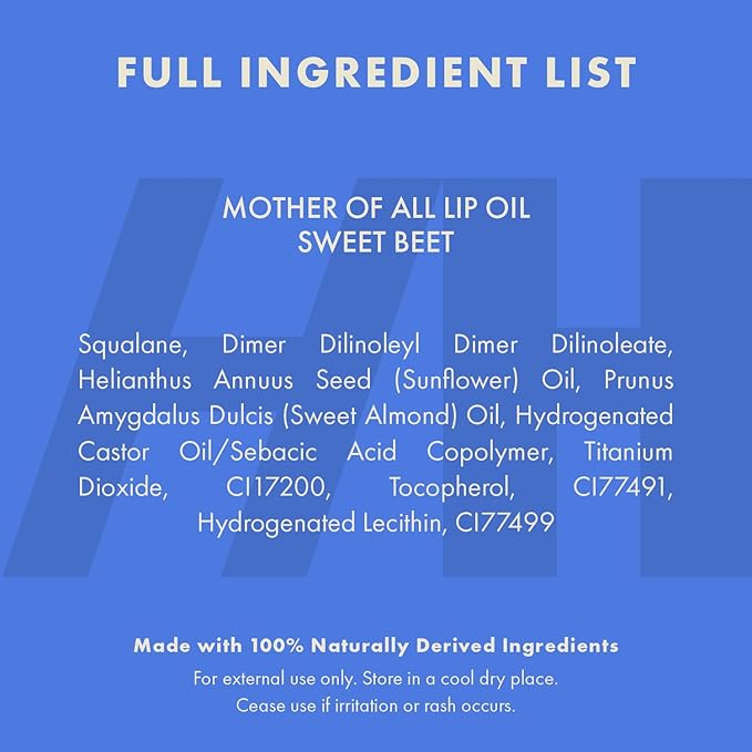 Handmade Heroes 100% Natural Vegan Lip Oil with Squalane Non-Sticky Lip Gloss Moisturizing, Shiny, Nourishing Korean Lip Gloss - Sweet Beet