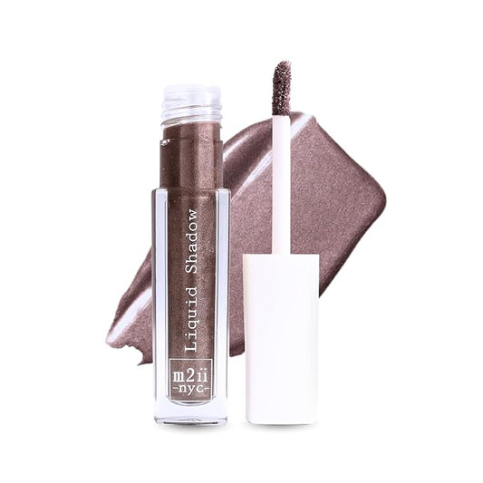 M2U NYC (Gray Lavender Liquid Eyeshadow – Quick Drying Liquid Eye Shadow with One Swipe Pigment Coverage – Long Lasting, Buildable & Blendable Crease Proof Formula – Shimmer Finish