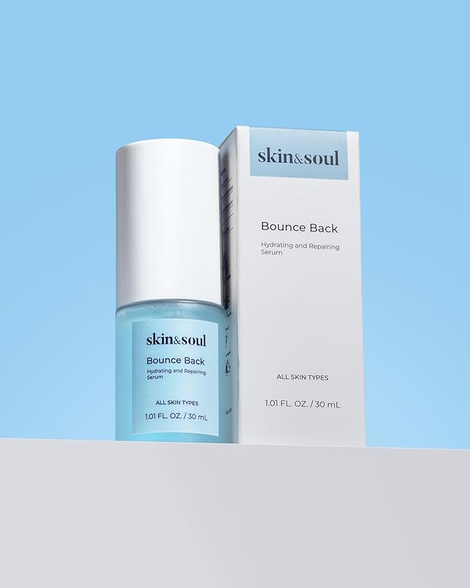Skin & Soul Bounce Back Serum – Repairing, Hydrating & Soothing Face Serum with Ceramides, Beta-Glucan, Peptides & Stem Cells, Anti-Redness for Sensitive & Acne-Prone Skin, Skincare, 1 fl oz (30 mL)