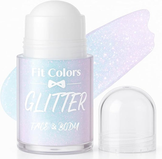 Body Glitter Gel, Sequins Shimmer Liquid Eyeshadow, Mermaid Sequins Liquid Holographic Glitter, Roll-on Holographic Body Glitter Gel for Body, Face, Hair and Lip(1# Sparkling Pink)