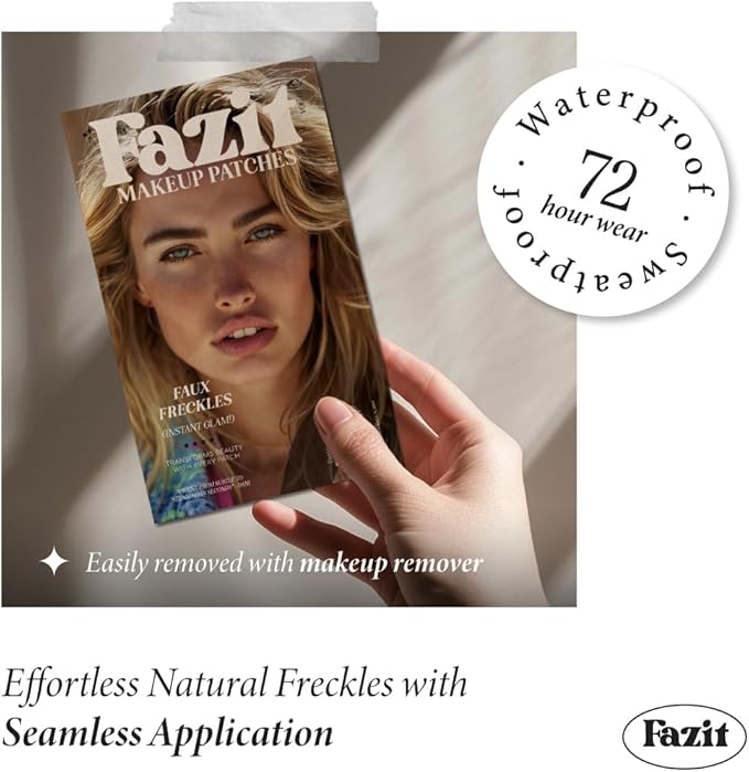 Fazit Makeup Patches - Faux Freckles - Glow Up Make-Up Patches - Cute Glitter Makeup Accessories For Women - Cosmetic Glitter For Face