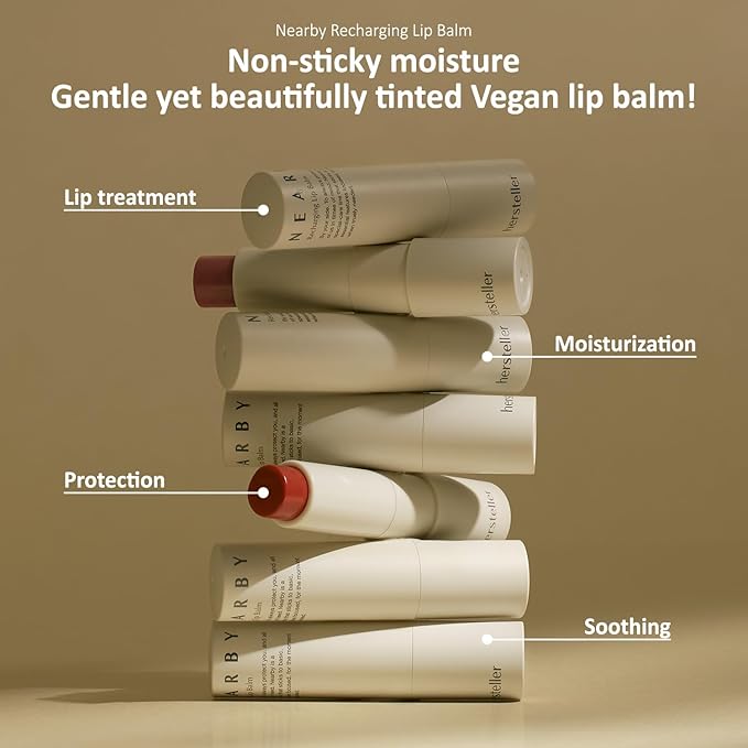 hersteller Nearby Recharging Lip Balm Vegan Butter Complex Intensive Moisturizing Treatment for Dry Lips and Cheek Natural Healthy (Rosy)