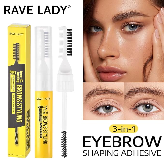 RAVE LADY Eyebrow Sculpt Gel，Long-Lasting Brows Stying Clear-Drying & Waterproof Brow Gel Creates Laminated Brows, Comb & Brush Duo Brows