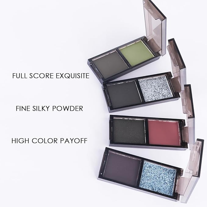 AMY'S DIARY 2 Color Matte Green Dark Green Eyeshadow Palette – matte Shades eye shadow for Eye Makeup, Long-Lasting & Highly Pigmented, Vegan & Cruelty-Free for woman (03# green black)