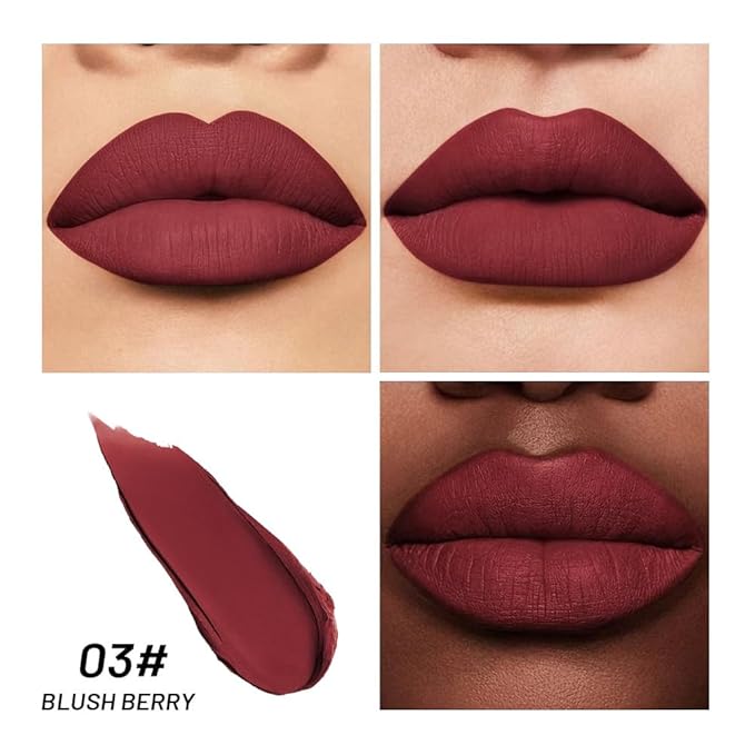 SUAKE 2-IN-1 Lipstick Lipliner, Velvet Matte Finish, Smooth & Plump, 12 Universal Lip Color-Nude Pink Rose Mauve Berry Plum, Creamy Formula for Lip Makeup, All-Day Wear, Cruelty-Free (#03 ROSE FLAME)