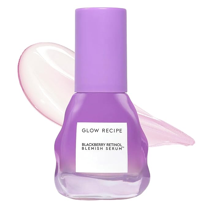 Glow Recipe Gentle Blackberry Retinol Night Serum - Anti Aging Korean Face Serum for Sensitive Skin + Hydrating Triple Retinoids & Glycerin to Clarify Blemishes, Smooth Texture, Lines & Wrinkles, 30ml