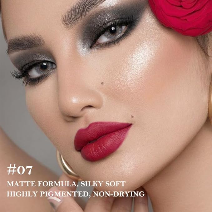 2Pcs Gradient Matte Lipstick Crayon Lip Liner pencil, Flawless Contour Gradual Ombre Effect lip Pencil, for Women Long Lasting Waterproof Smudge Proof Lipstick Pencil 06#+07#