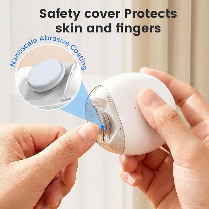 Universal Automatic Fingernail Grinder,2026 New Electric Nail Clipper, Electric Nail Clipper with LED Light and 3 Speed Settings for Safe Nail Care (White)