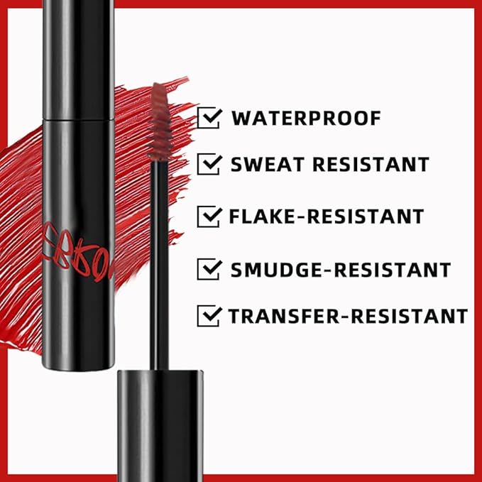 2in1 Semi-Permanent Eyebrow Gel & Lamination Gel, Eeybrow and Lash Gel, Lightweight and Waterproof Tinted Brow Gel For Up To 24HR Hold, Built-In Styling Comb - Clear Eyebrow Gel(03#Red)