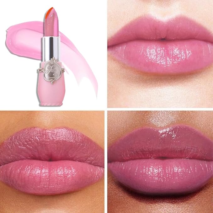 Jelly Color Changing Lipstick Queen,Mood Moisturizer Long Lasting Lip Care Lip Balm Magic Waterproof Lip Gloss Glossly Makeup Lipstick Set for Women (3pcs pink)