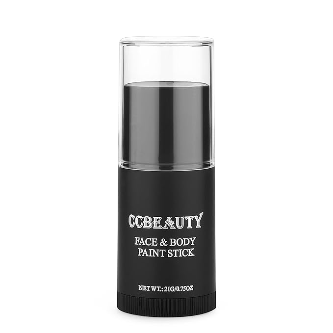 CCbeauty Brown Face Paint Stick,Face Painting Kit,Professional Oil Based Body Paint,Non Toxic SFX Makeup For Deer Elk Bear Halloween Costume Cosplay,Full Coverage Painting Foundation + Makeup Sponge