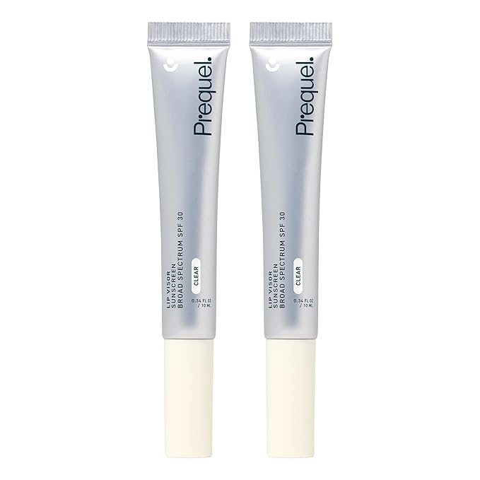Prequel Skin Lip Visor, Clear Lip Balm with SPF 30 PA+++. Mint Flavored with Non-Sticky Finish – Moisturizing Semi Gloss Balm Sunscreen for Daily Use - 2 Pack