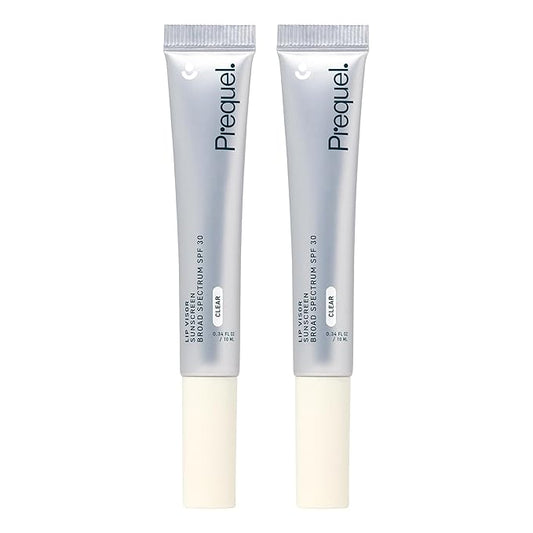 Prequel Skin Lip Visor, Clear Lip Balm with SPF 30 PA+++. Mint Flavored with Non-Sticky Finish – Moisturizing Semi Gloss Balm Sunscreen for Daily Use - 2 Pack