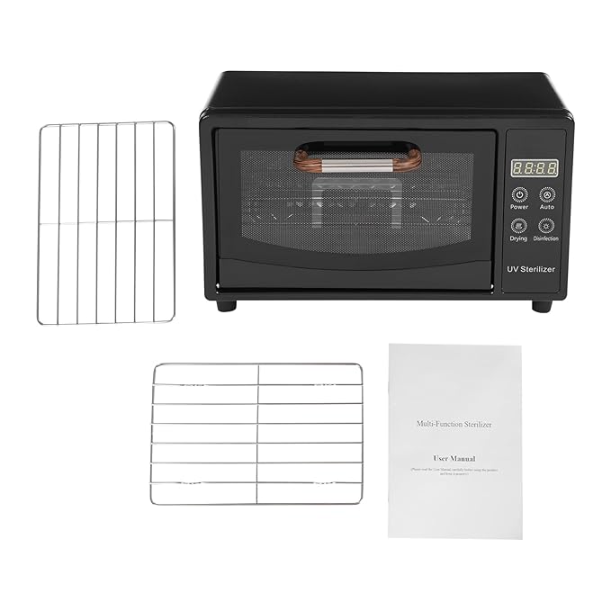 10L Nail Tool Cleaning Machine, High Capacity Nail Care Tools Drying Box Multi-Functional Manicure Tool Cleaning Cabinet for Home Use, Barbers, Beauty Salons, and Spas (Black)