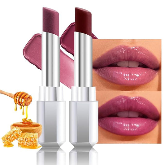 Lip Tinted Lipstick, Moisturizing Shine Balm, Glossy Finish, All Skin Tones (07&09, 1Pcs (Pack of 2))