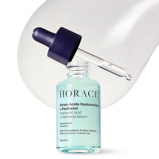 HORACE Hyaluronic Acid + Panthenol Face Serum for Men – Advanced Moisturising Facial Treatment for Dry Skin, Dehydration Lines, and Elasticity – Vegan Skincare for All Skin Types – Unscented, 30ml