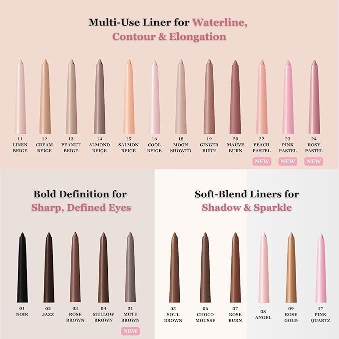 BBIA Last Auto Gel Eyeliner 17 Color – Multi-Use Longwear & Waterproof Mechanical Eye Liner Easy Drawing with Smooth Texture Smudge-Resistant Shadow & Glitter Vegan Korea Eye Makeup (01 NOIR)