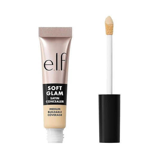 e.l.f. Soft Glam Satin Concealer, Medium Coverage For Blemishes & Under-Eye, Crease-Resistant, Long Lasting, Vegan & Cruelty-Free, 12 Fair Warm