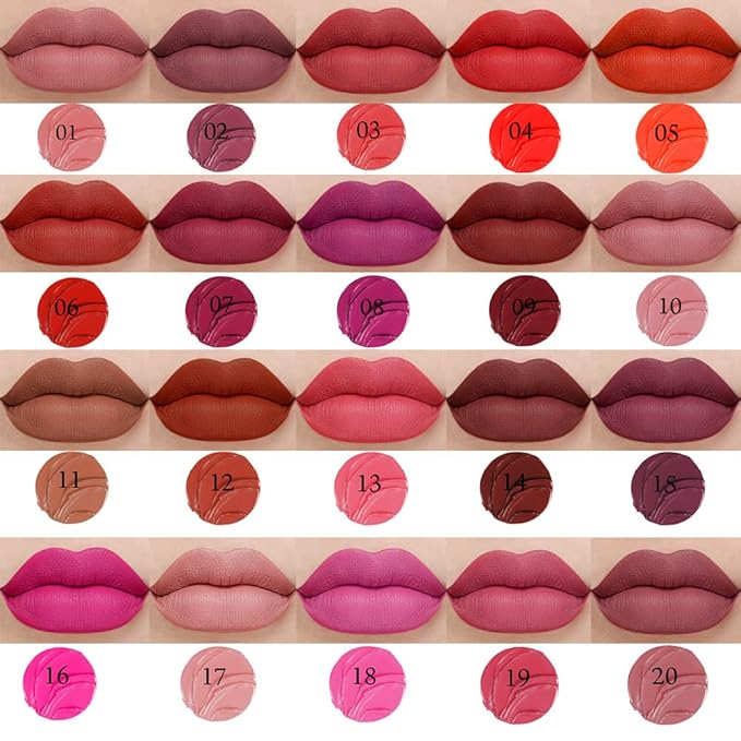Mauve Matte Lip Liner Crayon with Sharpener - Waterproof Smudgeproof Long-Wear Lip Pencil, Creamy Pigmented Lip Crayon for Women, 12HR Stay Silky Velvet Lip Liner 20#