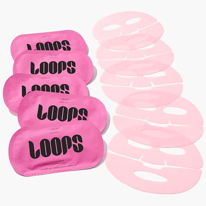 LOOPS DOUBLE TAKE - Hydrogel Korean Face Mask - Calms & Soothes Skin’s Surface - Helps Refine Pores and - For All Skin Types - 5 pc