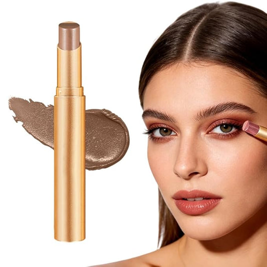3 Color Eyeshadow Stick, Gradient Cream Eye Shadow Makeup, Waterproof Glitter Highlighter Stick, Portable Long Lasting Glitter Shadow for Women (Matte Earth)