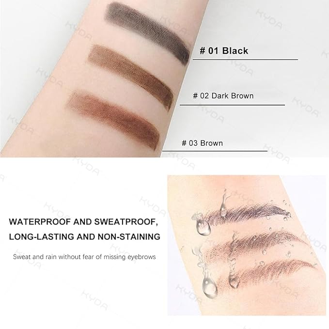 Ownest 6 Pcs Brown Eyebrow Pencil Set, Wooden Eyebrow Pen for Women, Waterproof Long Lasting Brows and Eyeliner Pen With Brush, Beginner Makeup Brow Pencil, Natural Eyes Brow Makeup