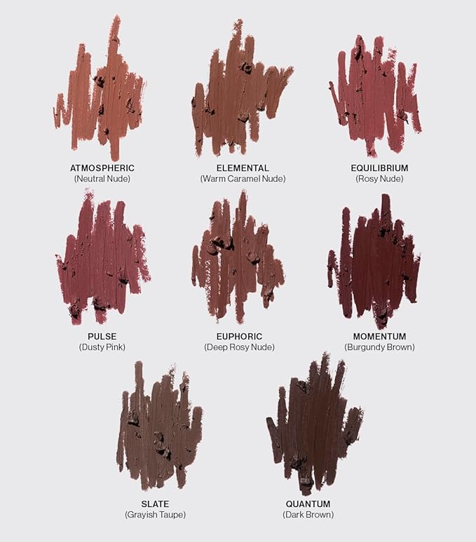 MAKE Beauty Continuum Lip Liner – Long Lasting Creamy Liner with Velvet Matte Finish – Includes Built-In Sharpener and Blending Brush – Highly Pigmented Burgundy Brown Lip Color – Shade, Momentum