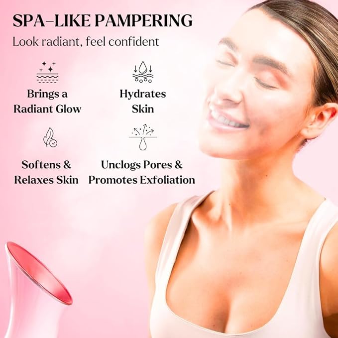 Facial Steamer Spa Kit with Complimentary 17 Tools | Valentines Gift | Face Steamer with Towel Warmer & Humidifier Mode| Self Care Gifts, Spa Gifts - Valentine Gifts for Women - Galentines Day Gifts