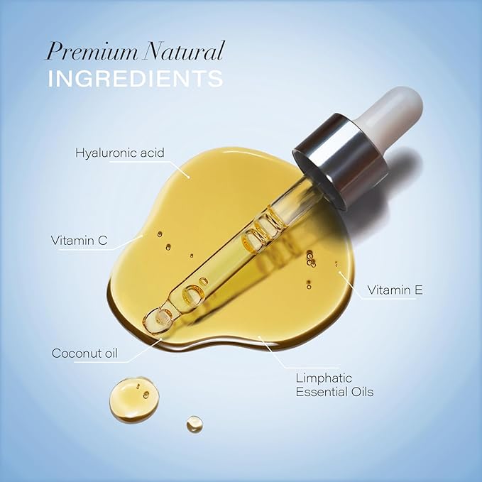 Facial Lymphatic Drainage Oil for Gua Sha Facial Tools, Lymphatic Drainage Massager Face with Jojoba & Coconut Oil, Use with Face Roller, Jade Roller, Guasha Tool for Face & Neck, 1 Fl Oz