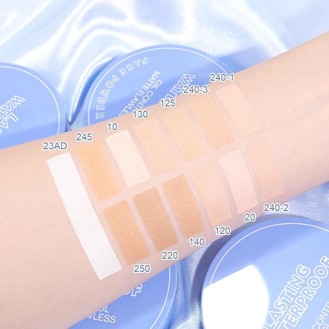 FeiCuiYun Oil Control Matte Perfection Face Powder Compact For Women, Matte Smooth Flawless Setting Powder Makeup, Polvo Compacto De Maquillaje, Waterproof Long Lasting, 0.35Oz, (220 Sand, 1)